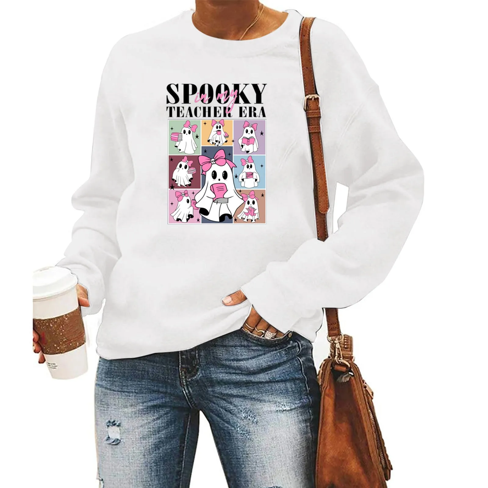 Classic Hooded Women's Halloween Printed Round Neck Long Sleeved Sweatshirt Loose and Cute Holiday Pullover Women's Sweater
Classic Hooded Women's Halloween Printed Round Neck Long Sleeved Sweatshirt Loose and Cute Holiday Pullover Women's Sweater