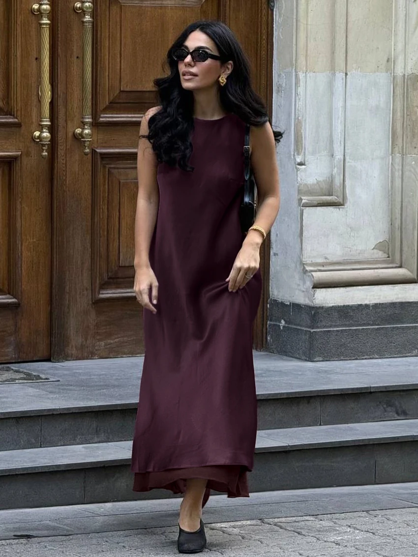 Marthaqiqi Wine Red Women'S Nightwear O-Neck Nightie Tank Tops Sleepwear Sleeveless Pajamas Ankle-Length Dress Ladies Nightgowns
Marthaqiqi Wine Red Women'S Nightwear O-Neck Nightie Tank Tops Sleepwear Sleeveless Pajamas Ankle-Length Dress Ladies Nightgowns