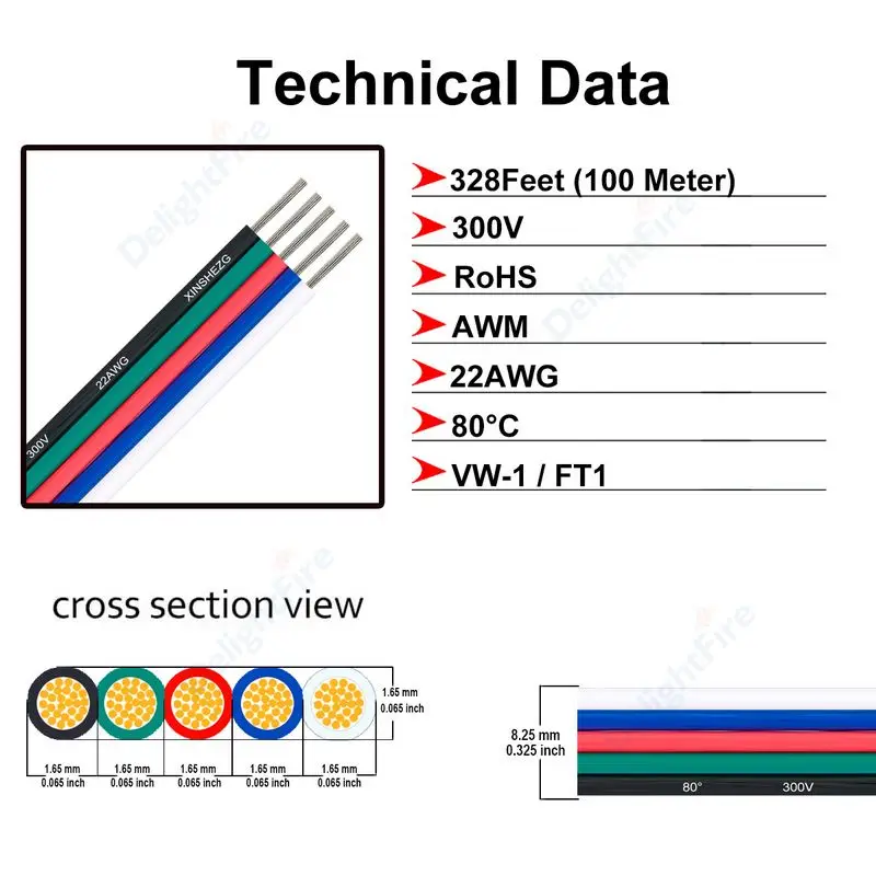 5Pin RGBW Cable Flexible LED Extension Wires 22 20 18AWG Hookup 12V Electrical Wire For RGBW LED Strip COB SMD 3528 5050 Light
5Pin RGBW Cable Flexible LED Extension Wires 22 20 18AWG Hookup 12V Electrical Wire For RGBW LED Strip COB SMD 3528 5050 Light