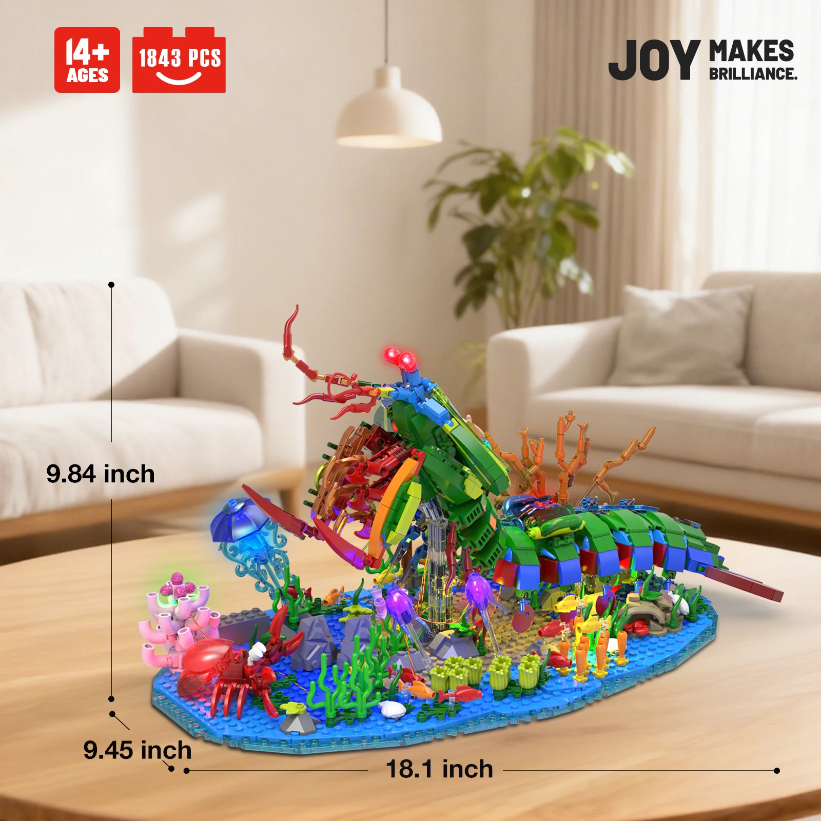 Mantis Shrimp Building Blocks LED Light DIY Assembly Marine Animal Model Desktop Home Decor Ornament Gift Kids Adults Top
Mantis Shrimp Building Blocks LED Light DIY Assembly Marine Animal Model Desktop Home Decor Ornament Gift Kids Adults Top