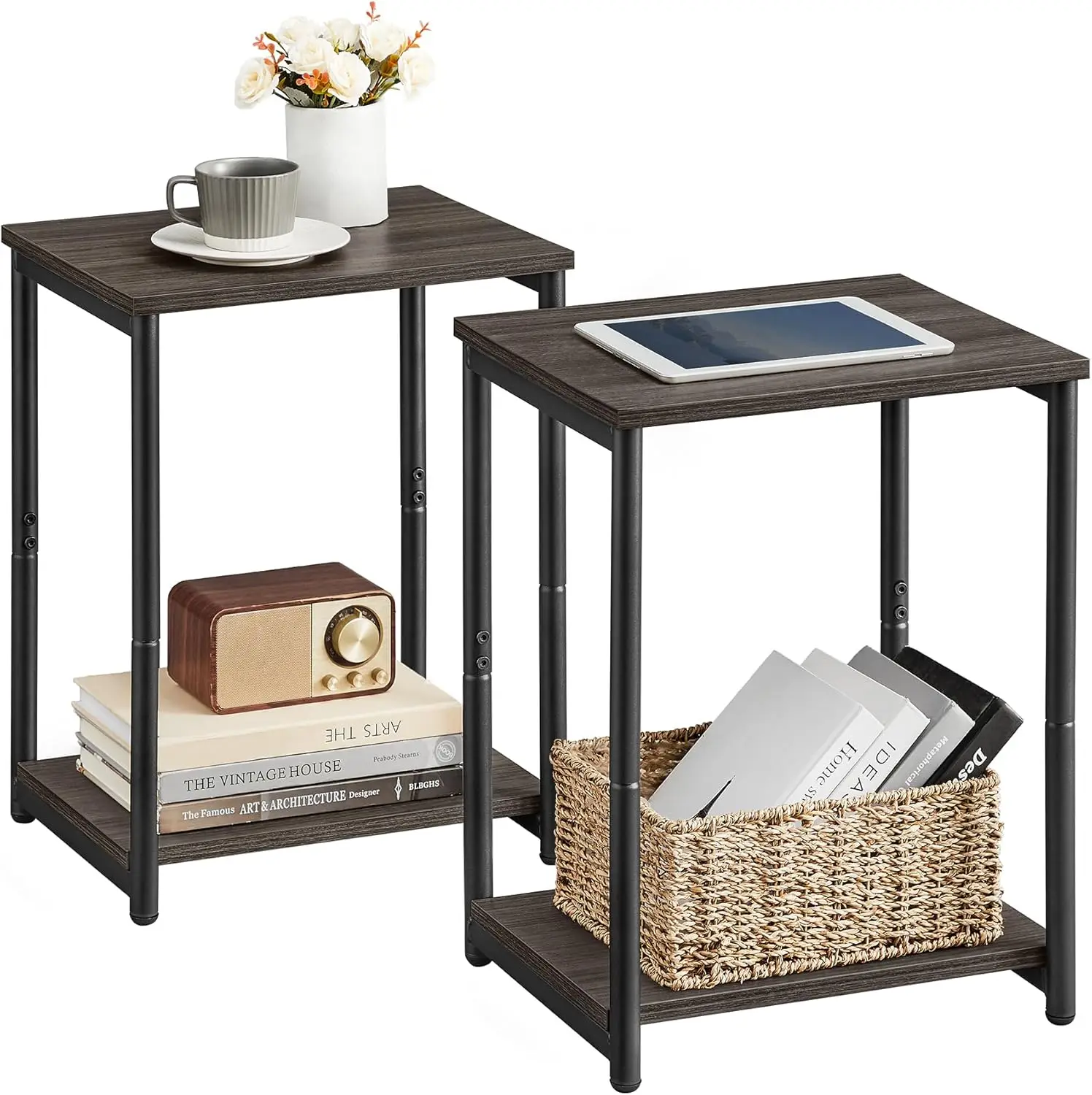 Side Tables Set of 2, Small End Table, Nightstand for Living Room, Bedroom, Office, Bathroom, Chestnut Brown and Classic Blac
Side Tables Set of 2, Small End Table, Nightstand for Living Room, Bedroom, Office, Bathroom, Chestnut Brown and Classic Blac