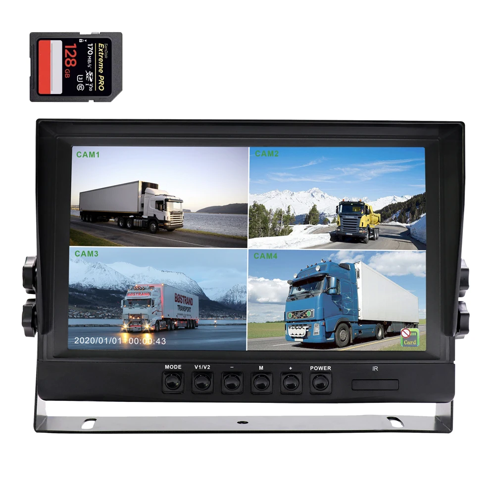 DC12V & 24V 1024*600 HD 9'' 1080P AHD & CVBS Автоматическое распознавание 4-канальный четырехканальный автомобильный монитор со встроенным видеорегистратором, максимальная поддержка 256
DC12V & 24V 1024*600 HD 9'' 1080P AHD & CVBS Автоматическое распознавание 4-канальный четырехканальный автомобильный монитор со встроенным видеорегистратором, максимальная поддержка 256