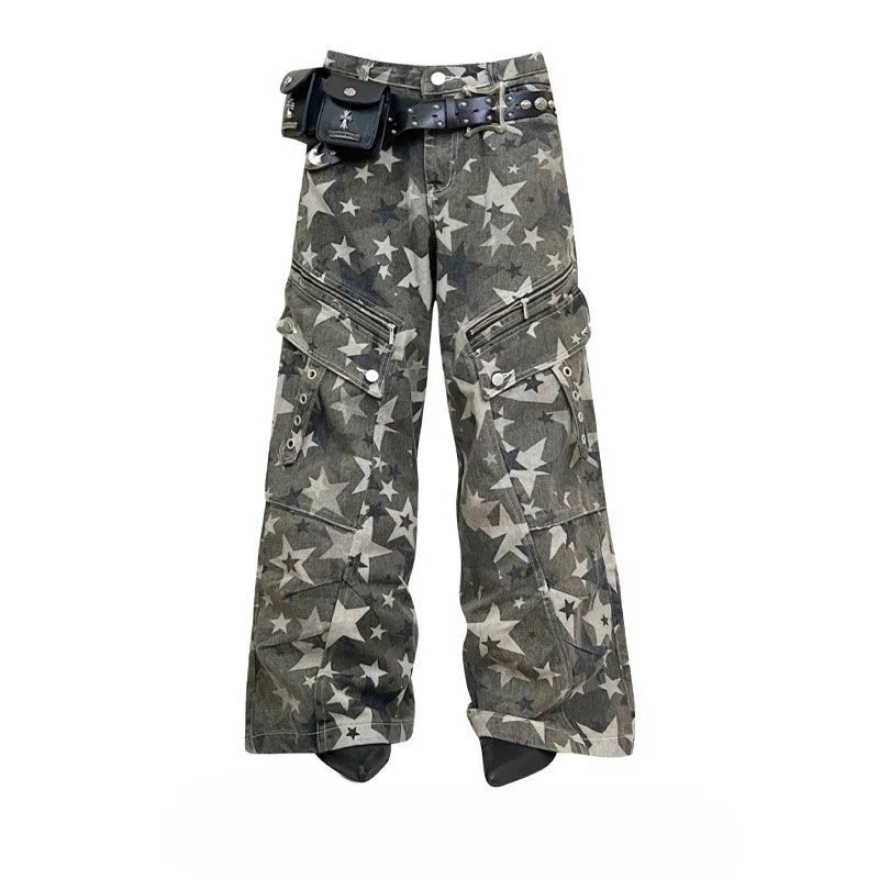 Женские свободные прямые брюки с карманами, джинсы с высокой талией и застежкой-молнией, камуфляжные брюки-карго в стиле ретро Y2k Spicy Girl
Женские свободные прямые брюки с карманами, джинсы с высокой талией и застежкой-молнией, камуфляжные брюки-карго в стиле ретро Y2k Spicy Girl