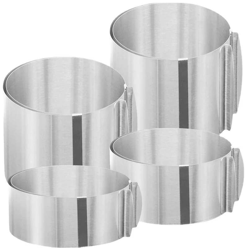 Heighten Adjustable Mousse Ring Stainless Steel Circle Mold Pastry Baking Decorating Silver Cake Tools Kitchen Bakeware 6-12inch
Heighten Adjustable Mousse Ring Stainless Steel Circle Mold Pastry Baking Decorating Silver Cake Tools Kitchen Bakeware 6-12inch
