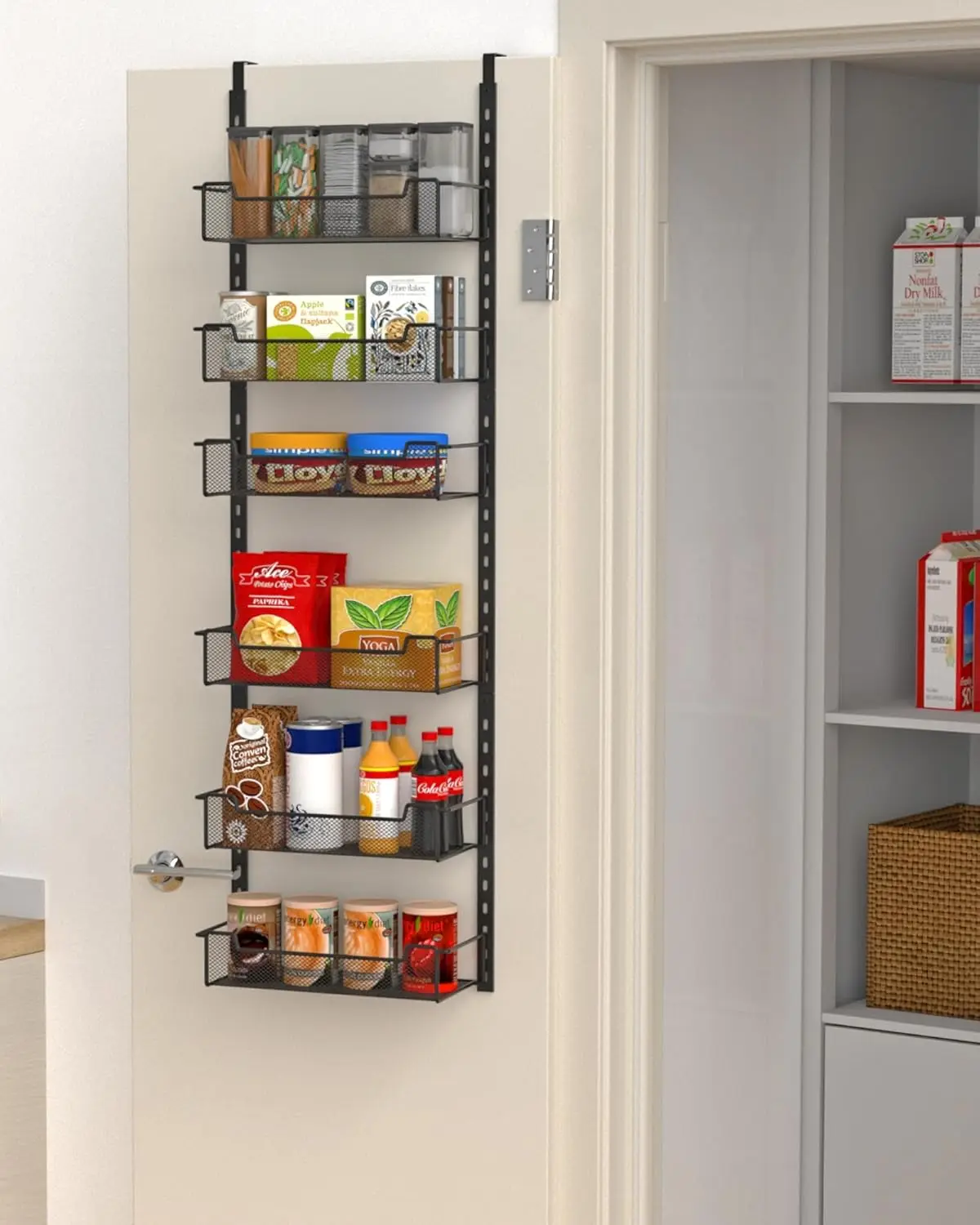 12.3' W Narrow Over the Door Pantry Organizer, 6-Tier Over the Door Organizer with Adjustable Basket
12.3' W Narrow Over the Door Pantry Organizer, 6-Tier Over the Door Organizer with Adjustable Basket