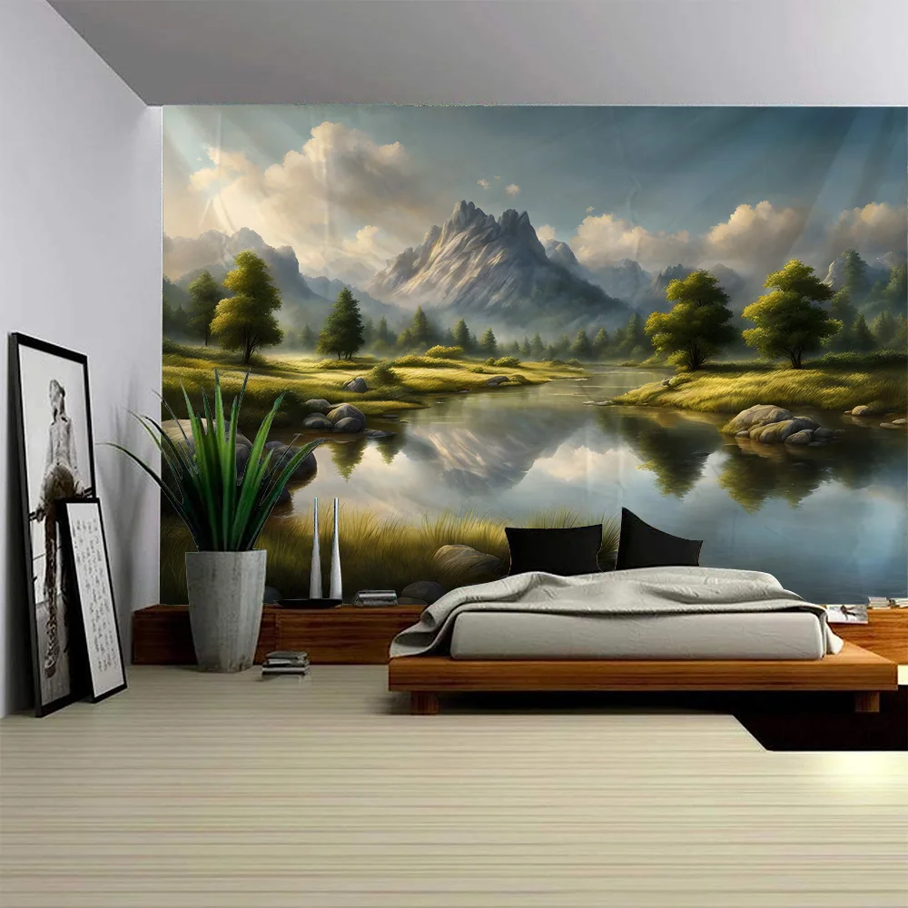 Colorful Landscape Illustration Tapestry Wall Art Decoration Dreamy Forest Mountain Bedroom Living Room Hippie Home Decoration
Colorful Landscape Illustration Tapestry Wall Art Decoration Dreamy Forest Mountain Bedroom Living Room Hippie Home Decoration