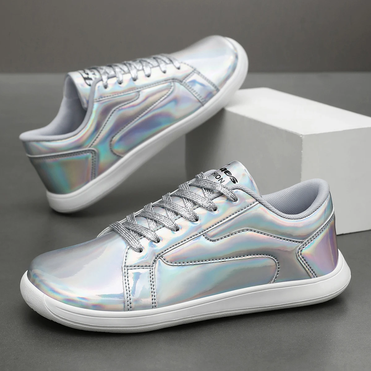 Women Iridescent Wide Toe Box Sneakers Lace Up Flat Casual Walking Shoes
Women Iridescent Wide Toe Box Sneakers Lace Up Flat Casual Walking Shoes