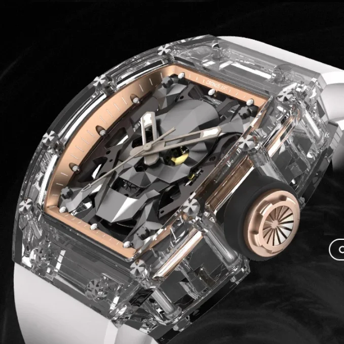 CRONUSART Men Automatic Watch 50mm Tonneau Mechanical Wristwatch Sapphire Case & Mirror Luminous Fluororubber Strap Skull Dial
CRONUSART Men Automatic Watch 50mm Tonneau Mechanical Wristwatch Sapphire Case & Mirror Luminous Fluororubber Strap Skull Dial