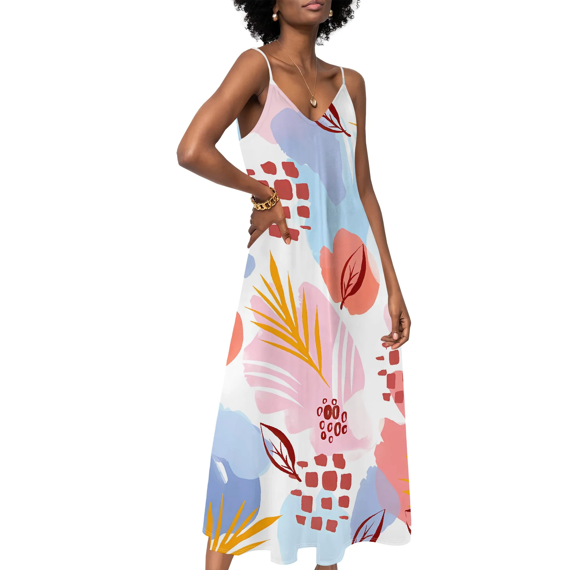 Women's clothing 2025 spring/summer new custom casual beach loose print floral V-neck long skirt dress
Women's clothing 2025 spring/summer new custom casual beach loose print floral V-neck long skirt dress