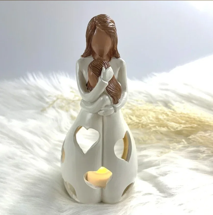 Standing Mother Hugging Daughter Statue Resin Figurines Candlestick Holder with Flickering LED Candle Memorial Gifts
Standing Mother Hugging Daughter Statue Resin Figurines Candlestick Holder with Flickering LED Candle Memorial Gifts