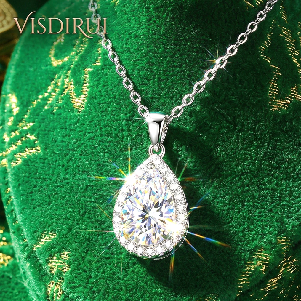 VISDIRUI Halo Moissanite Pendant Necklace S925 Silver D Color VVS1 1ct 2ct Round Cut Link Chain Fine Jewelry Engagement Gift Her
VISDIRUI Halo Moissanite Pendant Necklace S925 Silver D Color VVS1 1ct 2ct Round Cut Link Chain Fine Jewelry Engagement Gift Her
