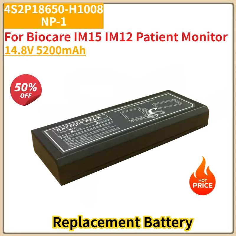 14.8V 5200mAh High Quality Medical Battery 4S2P18650-H1008 NP-1 for Biocare IM15 IM12 Patient Monitor Replacement Battery
14.8V 5200mAh High Quality Medical Battery 4S2P18650-H1008 NP-1 for Biocare IM15 IM12 Patient Monitor Replacement Battery
