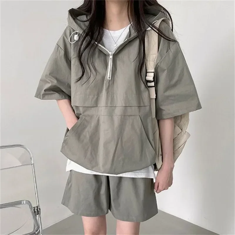 Sets for Women 2 Pieces Sweat Suit Summer Shorts T-shirt Hooded Loose Sports Tracksuit Training Bottom Suit Korean Style 2024
Sets for Women 2 Pieces Sweat Suit Summer Shorts T-shirt Hooded Loose Sports Tracksuit Training Bottom Suit Korean Style 2024