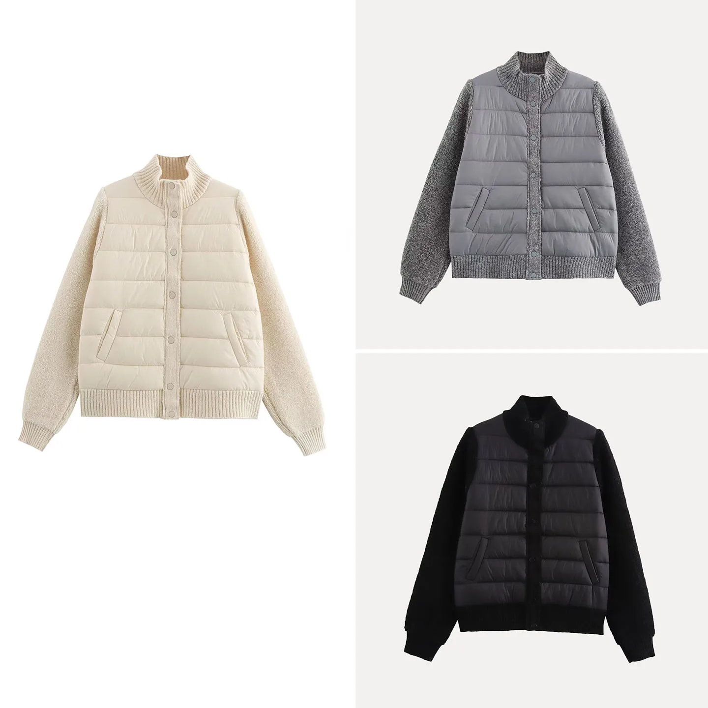 Faionable Knitted Long Sve Stand Collar Splicing Open Cardigan Coat for Women Autumn 2025 Z Commute Sle Regular Fit
Faionable Knitted Long Sve Stand Collar Splicing Open Cardigan Coat for Women Autumn 2025 Z Commute Sle Regular Fit