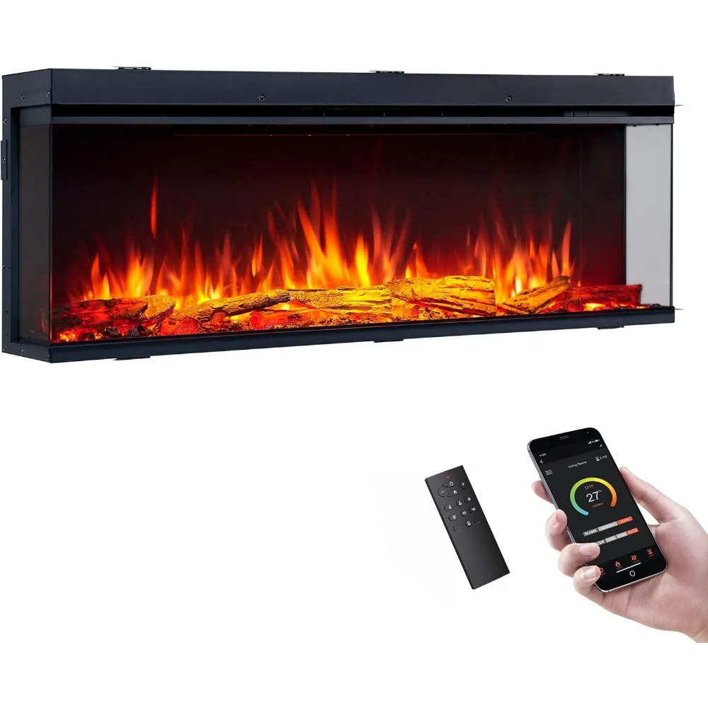Smart Build in Electric Fireplace Insert, 1-2-3 Sided View, Heater 750W/1500W, Multi Colors of Flame & Fuel Bed
Smart Build in Electric Fireplace Insert, 1-2-3 Sided View, Heater 750W/1500W, Multi Colors of Flame & Fuel Bed