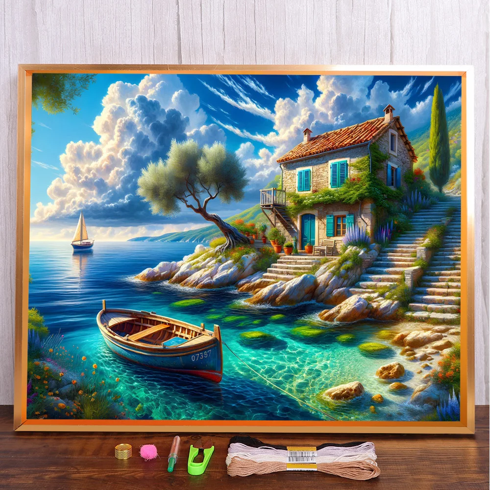 Landscape Seaside House Pre-Printed Cross Stitch Patterns Embroidery Craft Sewing Handmade Needlework Magic Stamped Sales
Landscape Seaside House Pre-Printed Cross Stitch Patterns Embroidery Craft Sewing Handmade Needlework Magic Stamped Sales