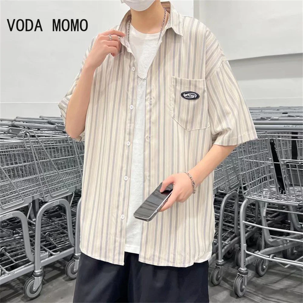 Man Stylish Button Blouse men Summer Casual Tops Masculina Fashion Striped Men Shirts Short Sleeve turn down Collar Shirt
Man Stylish Button Blouse men Summer Casual Tops Masculina Fashion Striped Men Shirts Short Sleeve turn down Collar Shirt