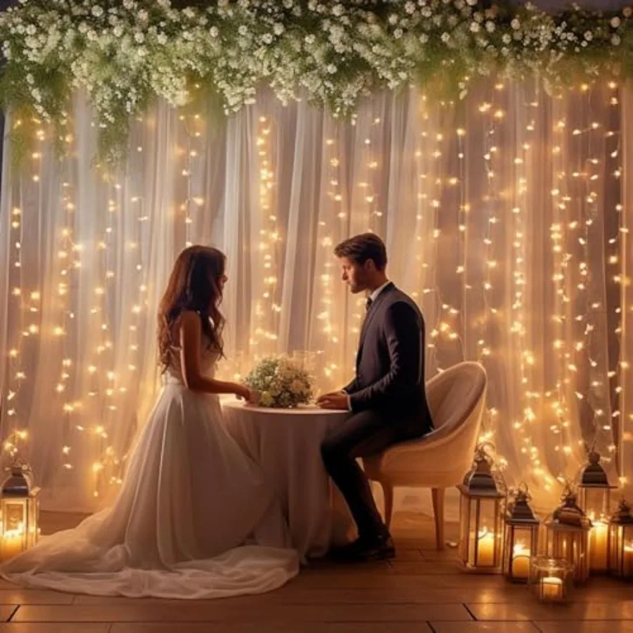 20ft x 10ft Champagne Sheer Tulle Backdrop Curtain with Lights String Wedding Reception Ceremony Home Party Photoshoot Backgrou
20ft x 10ft Champagne Sheer Tulle Backdrop Curtain with Lights String Wedding Reception Ceremony Home Party Photoshoot Backgrou