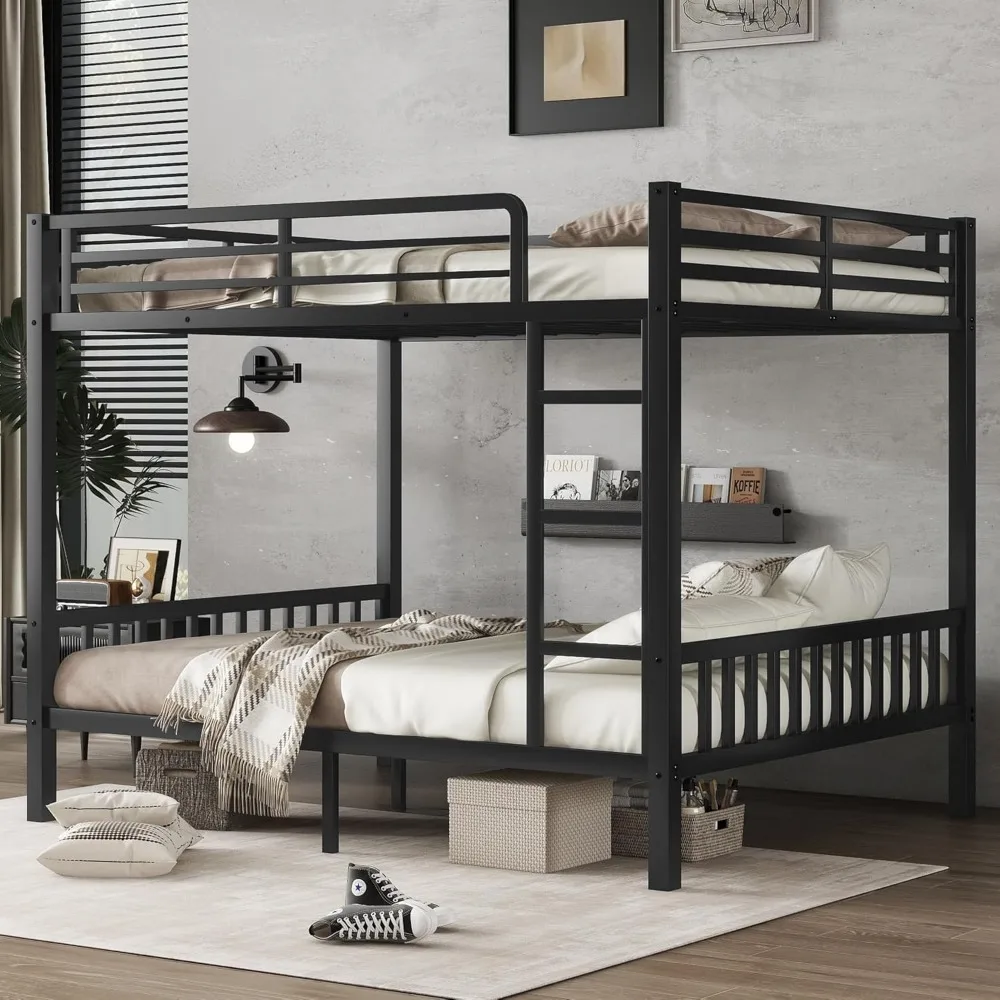 Queen Over Queen Bunk Bed for Adults, Heavy-Duty Metal Bunk Bed Frame with Ladder, High Guardrail and Slats Support, No Box Spri
Queen Over Queen Bunk Bed for Adults, Heavy-Duty Metal Bunk Bed Frame with Ladder, High Guardrail and Slats Support, No Box Spri