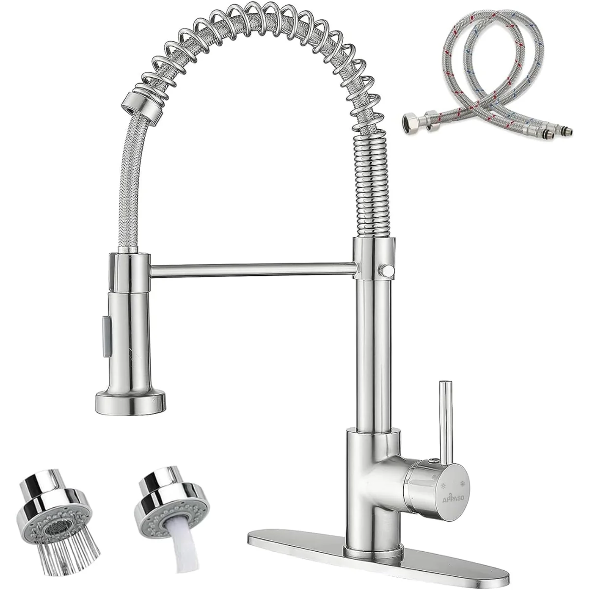 Kitchen Sink Tap, Pull-Down Commercial Faucet, Brushed Nickel, Single Handle, High Pressure, Farmhouse, Laundry, RV Faucet
Kitchen Sink Tap, Pull-Down Commercial Faucet, Brushed Nickel, Single Handle, High Pressure, Farmhouse, Laundry, RV Faucet
