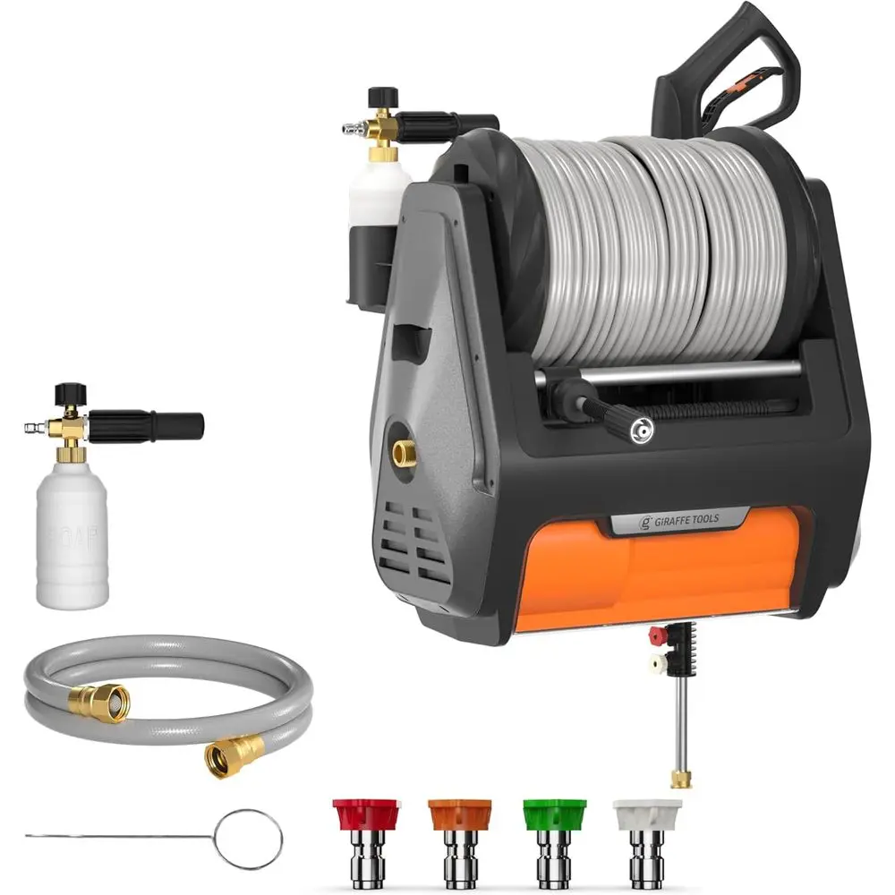 Grandalls Retractable Prure Washer Pro, Wall Mount Prure Washer, Electric Power Washer, Automatic Rewind, Max 2900PSI 2.2GPM, k
Grandalls Retractable Prure Washer Pro, Wall Mount Prure Washer, Electric Power Washer, Automatic Rewind, Max 2900PSI 2.2GPM, k