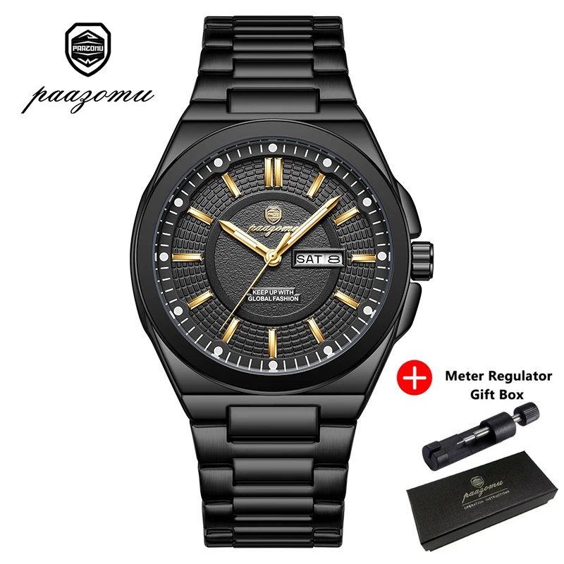 PAAZOMU Luxury Bussiness Men Watch Waterproof Week Date Male Watch Quartz Stainless Steel Business Watches For Man Reloj Hombre
PAAZOMU Luxury Bussiness Men Watch Waterproof Week Date Male Watch Quartz Stainless Steel Business Watches For Man Reloj Hombre