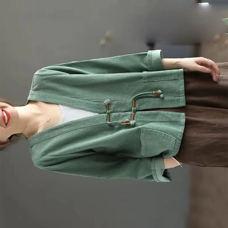 Women's coat Jackets 2026 New Spring Autumn Chinese style Corduroy Jacket Fashion Large Loose Long Sleeve Top Female Outerwear
Women's coat Jackets 2026 New Spring Autumn Chinese style Corduroy Jacket Fashion Large Loose Long Sleeve Top Female Outerwear