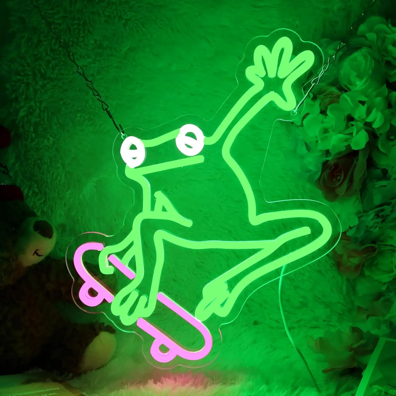 Frog Skateboard Neon Sign Dimmable Efficient Night light for Bedroom Man Cave Game Room Decor Party Wall Draw Birthday Art Gifts
Frog Skateboard Neon Sign Dimmable Efficient Night light for Bedroom Man Cave Game Room Decor Party Wall Draw Birthday Art Gifts