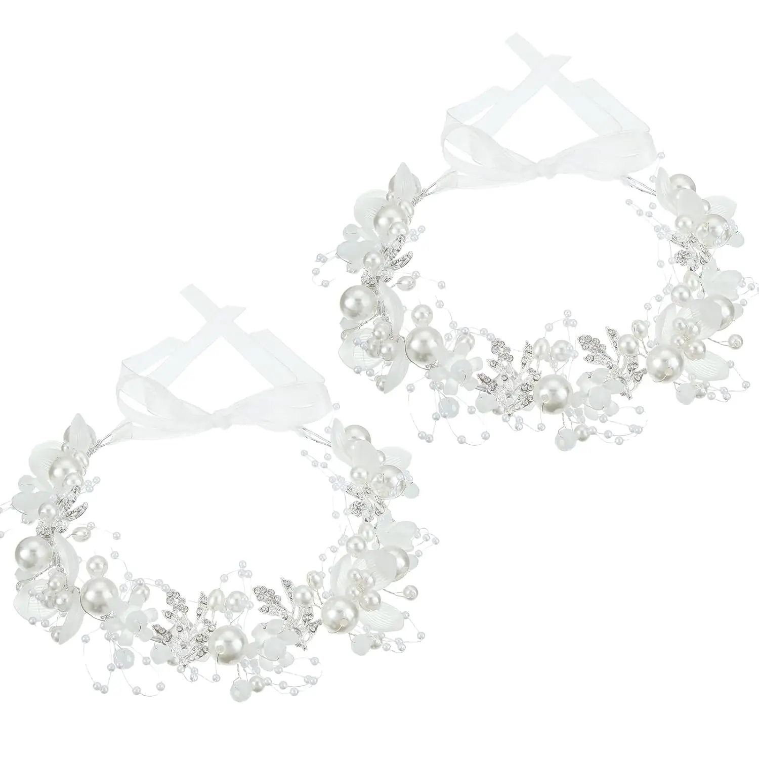 2 Pcs Crystal Pearl Flower Girl Headband, Rhinestone Princess Hair Accessories for Wedding First Communion Silver
2 Pcs Crystal Pearl Flower Girl Headband, Rhinestone Princess Hair Accessories for Wedding First Communion Silver