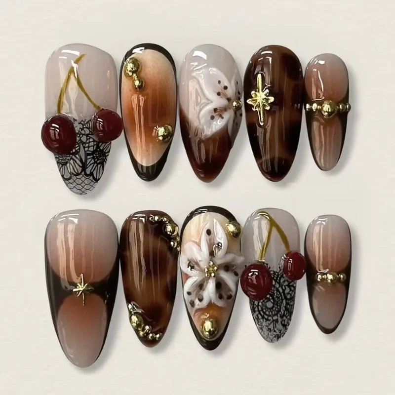 24Pcs False Nails French-Style Melange Cherry with Rhinestones High-Quality Press-On Nails—Perfect As A Gift for Girl and Friend
24Pcs False Nails French-Style Melange Cherry with Rhinestones High-Quality Press-On Nails—Perfect As A Gift for Girl and Friend