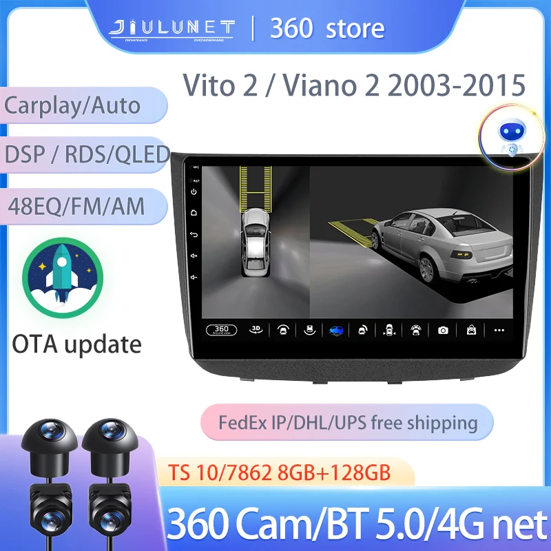 JIULUNET Smart Stereo Android Auto 360 Cam радио для Mercedes-Benz Vito 2 Viano 2 W639 2003 - 2015 мультимедиа Carplay
JIULUNET Smart Stereo Android Auto 360 Cam радио для Mercedes-Benz Vito 2 Viano 2 W639 2003 - 2015 мультимедиа Carplay