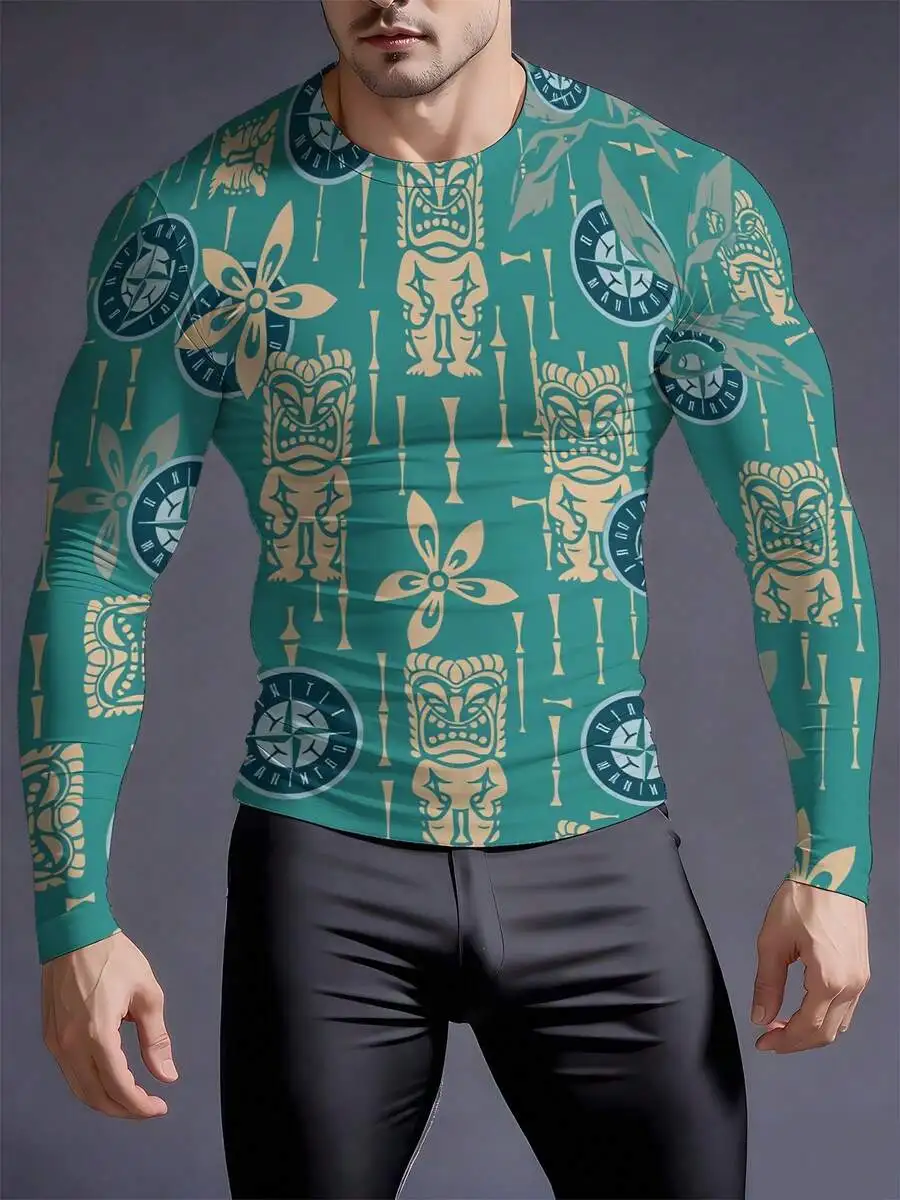 Mens Long Sleeve Compression Shirt Tiki Pattern Athletic Base Layer Workout Top
Mens Long Sleeve Compression Shirt Tiki Pattern Athletic Base Layer Workout Top