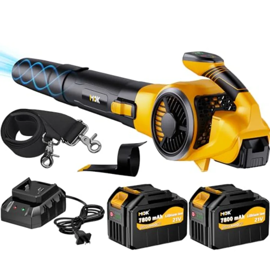 Leaf Blower Cordless 780CFM Electric Leaf Blowers with 2 x 7.8Ah Batteries and Charger 3- Speed and Turbo Mode 1 x Rubber-Coate
Leaf Blower Cordless 780CFM Electric Leaf Blowers with 2 x 7.8Ah Batteries and Charger 3- Speed and Turbo Mode 1 x Rubber-Coate