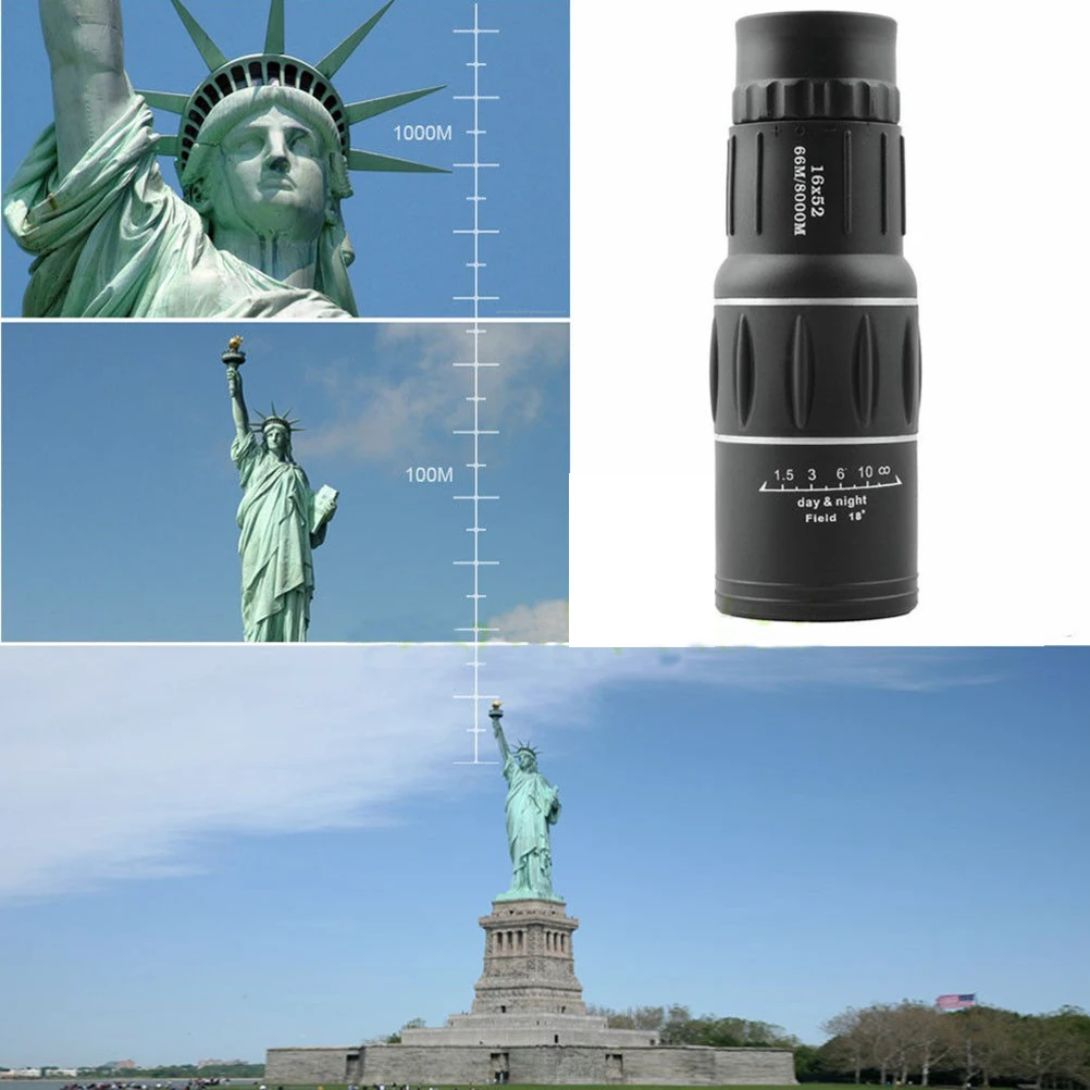 16X52 Monocular Telescope High Power Silver Coated Prism 98% Refractive Index For Hiking Camping Hunting Bird Watching Outdoor
16X52 Monocular Telescope High Power Silver Coated Prism 98% Refractive Index For Hiking Camping Hunting Bird Watching Outdoor