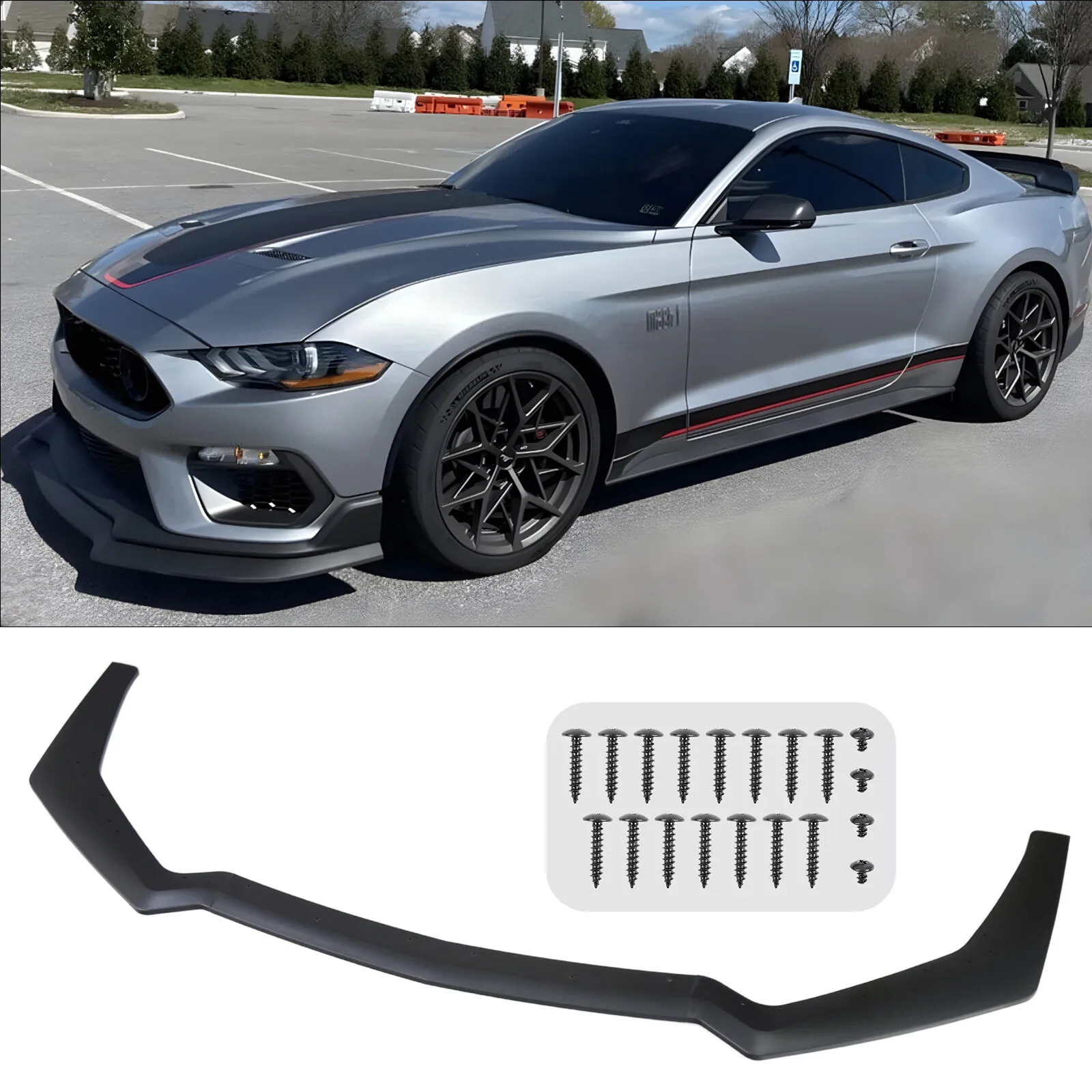 Matte Black Car Front Bumper Lip Spoiler Splitter For Ford Mustang GT 2018-2022
Matte Black Car Front Bumper Lip Spoiler Splitter For Ford Mustang GT 2018-2022