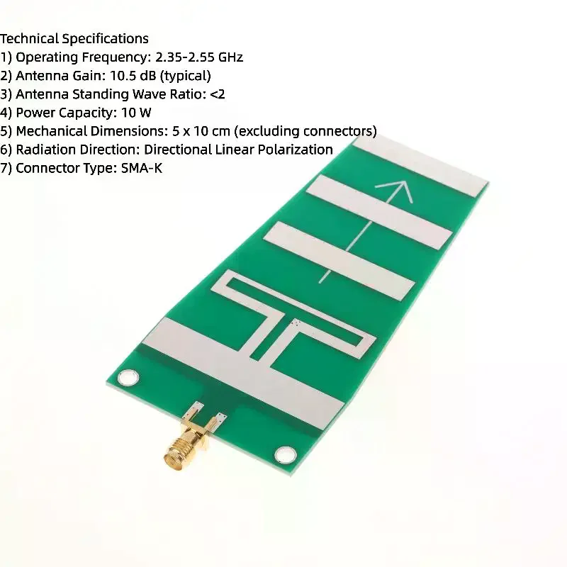 2.4G WiFi Directional Image Transmission Antenna High Gain Antenna 2.35-2.55GHZ 10DB Yagi Antenna
2.4G WiFi Directional Image Transmission Antenna High Gain Antenna 2.35-2.55GHZ 10DB Yagi Antenna