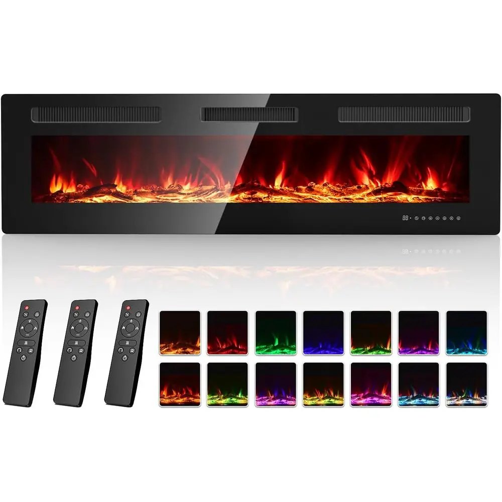 Электрический каминный вкладыш 60 дюймов с 3 пультами ДУ, 15 режимами пламени, регулируемым нагревом, таймером на 12 часов, имитацией дров и кристаллами
Электрический каминный вкладыш 60 дюймов с 3 пультами ДУ, 15 режимами пламени, регулируемым нагревом, таймером на 12 часов, имитацией дров и кристаллами