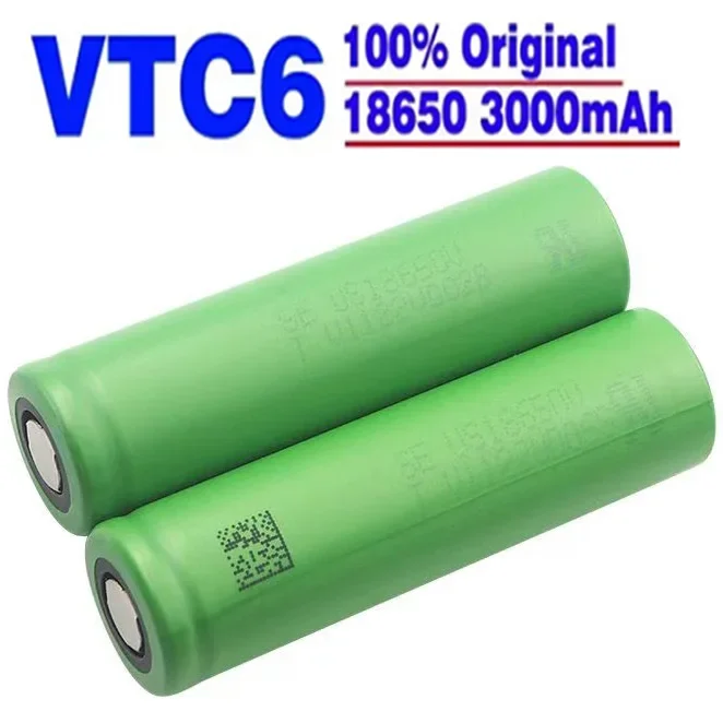 100% Original VTC6 battery 18650 3.7V 3000mAh 30A high discharge rechargeable battery flashlight tool battery
100% Original VTC6 battery 18650 3.7V 3000mAh 30A high discharge rechargeable battery flashlight tool battery