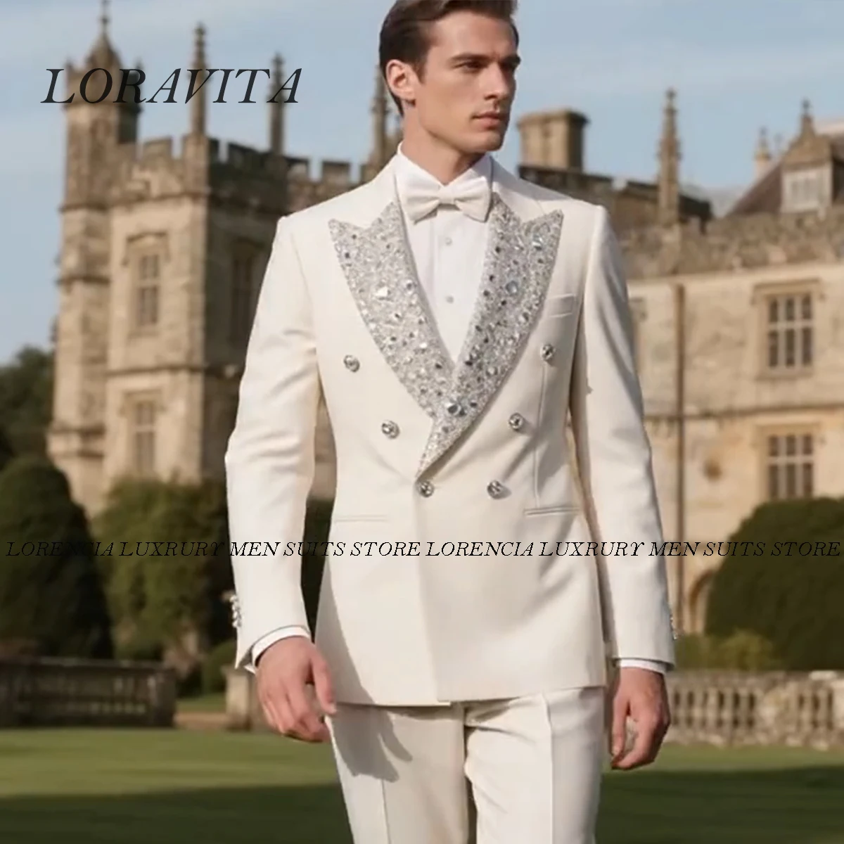 Customized Shawl Lapel Metal Embellished Men Suits Groom Tuxedos Diamond Double Breasted 2 Pieces Sets Party Prom Blazer Homme
Customized Shawl Lapel Metal Embellished Men Suits Groom Tuxedos Diamond Double Breasted 2 Pieces Sets Party Prom Blazer Homme