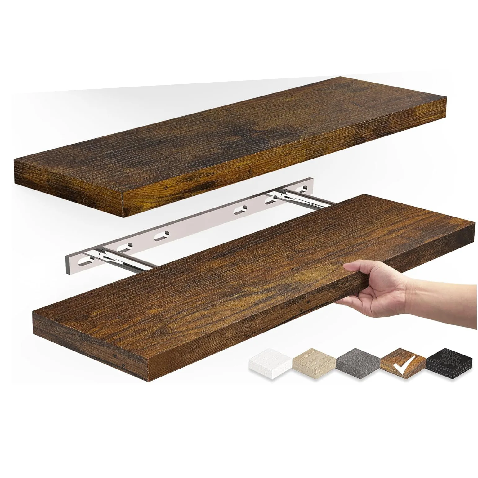 Wood Wall Shelves Set, Multifunctional Floating Storage Rack Holder for Kitchen Bathroom Room Decor & Organizer
Wood Wall Shelves Set, Multifunctional Floating Storage Rack Holder for Kitchen Bathroom Room Decor & Organizer