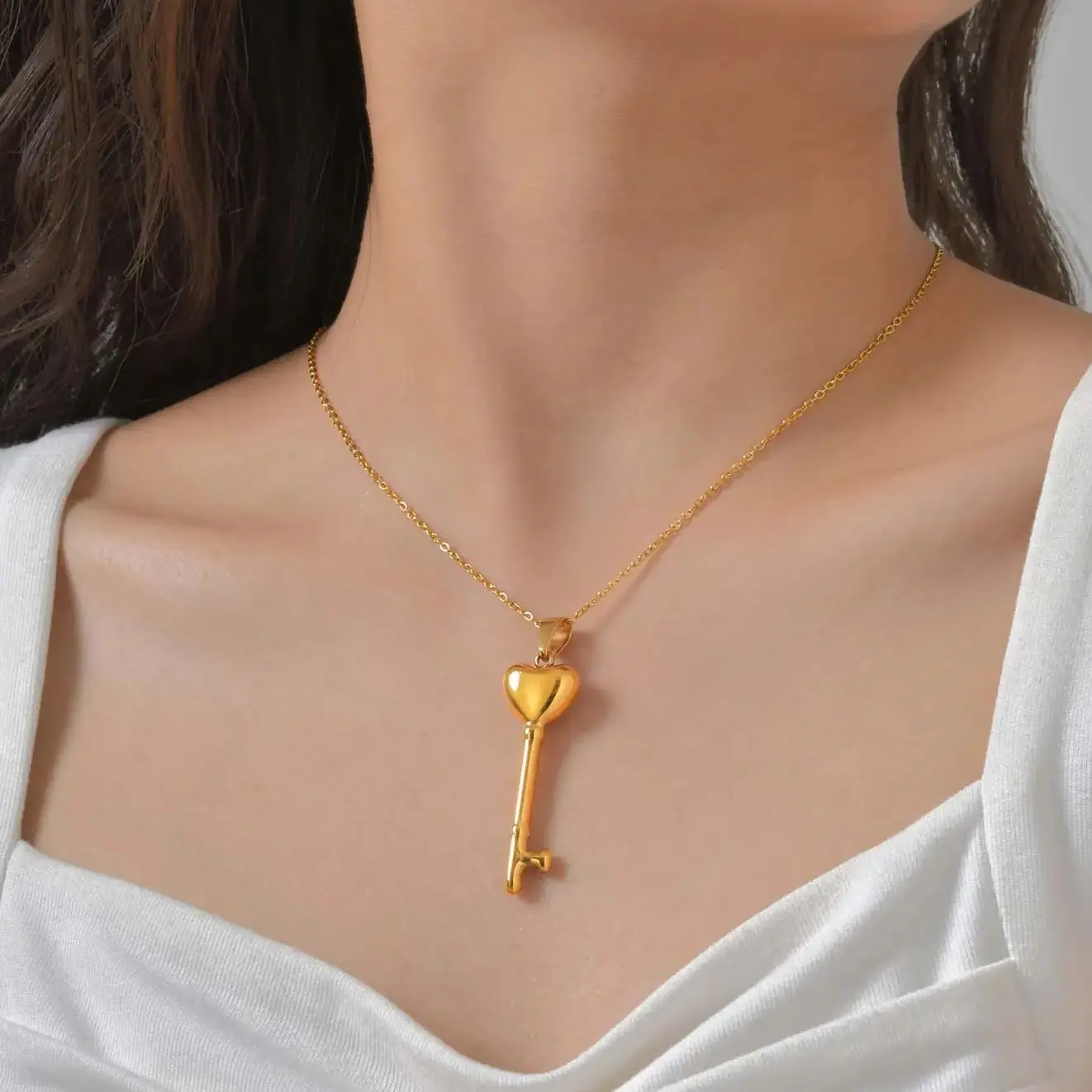Unique Key Pendant Necklace for Women,Gold Plated Water Drop Four-pointed Star Stainless Steel Necklaces,Fashion Jewelry Gifts
Unique Key Pendant Necklace for Women,Gold Plated Water Drop Four-pointed Star Stainless Steel Necklaces,Fashion Jewelry Gifts