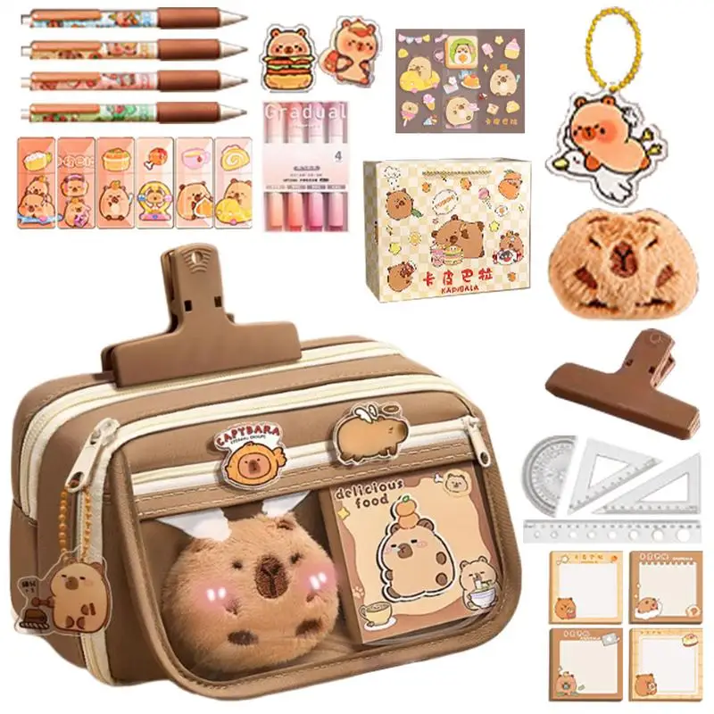 9-Layer Large Capacity Cute Capybara Pen Bag for Girls boys Cute Junior High School Office Students Supplies Stationery
9-Layer Large Capacity Cute Capybara Pen Bag for Girls boys Cute Junior High School Office Students Supplies Stationery