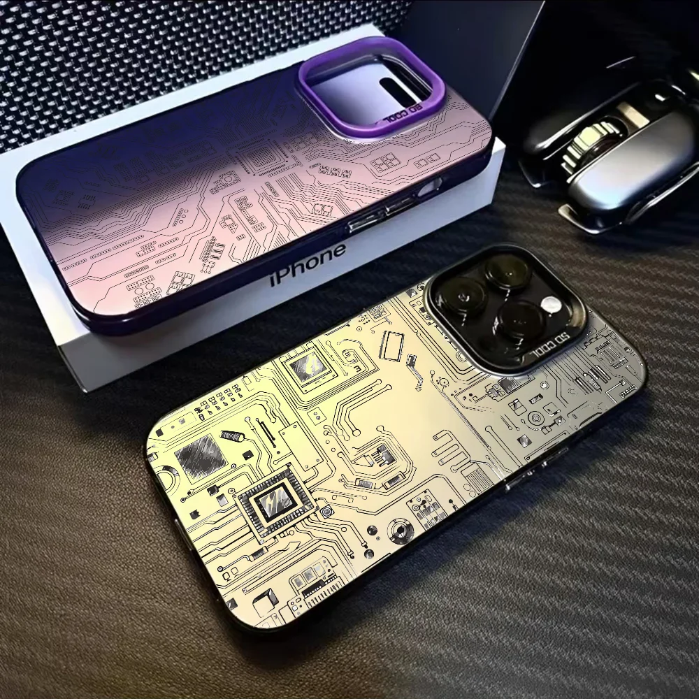 Circuit Board Drawing Phone Case For iPhone 16 15 14 13 12 11 Pro Max Black Purple Matte Laser Metallic Aurora Funda
Circuit Board Drawing Phone Case For iPhone 16 15 14 13 12 11 Pro Max Black Purple Matte Laser Metallic Aurora Funda