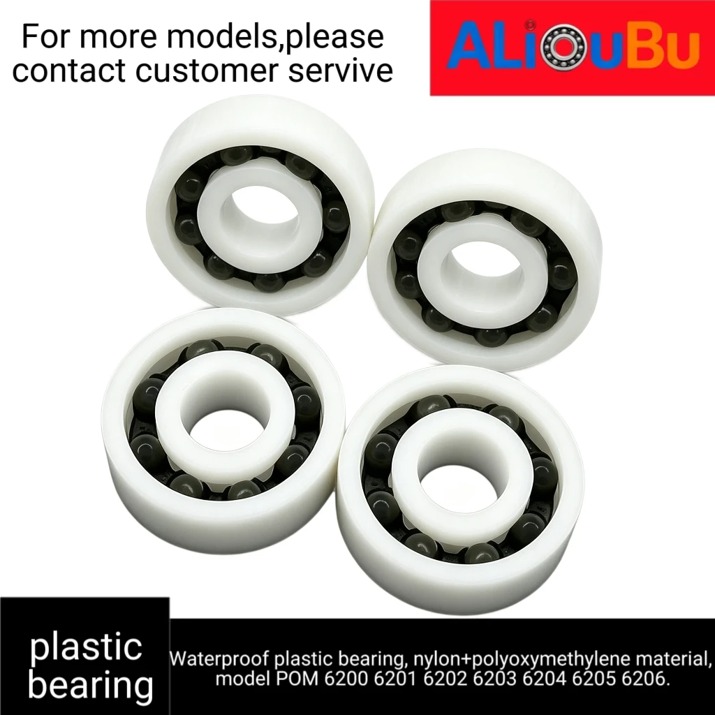 Waterproof Plastic Bearing, Nylon+Polyoxymethylene Material, Model POM 6200 6201 6202 6203 6204 6205 6206.
Waterproof Plastic Bearing, Nylon+Polyoxymethylene Material, Model POM 6200 6201 6202 6203 6204 6205 6206.