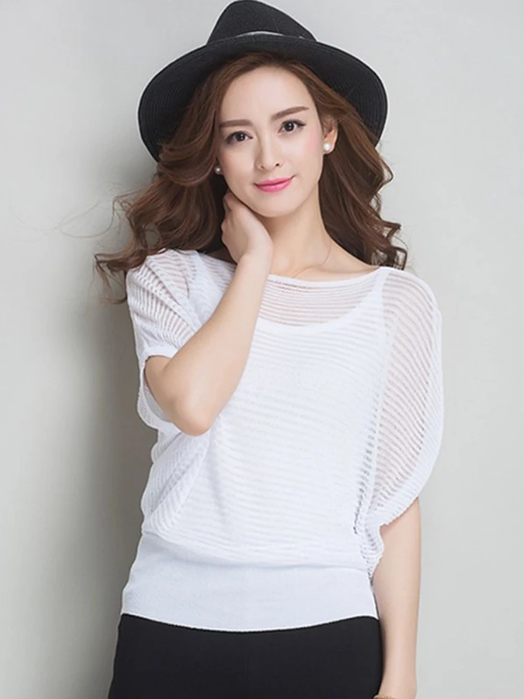 Summer New Women's Ice Silk Sun Protection Knitted Top Hollow Short Sleeve Thin round Neck Casual Loose Matching Leisure Shirt
Summer New Women's Ice Silk Sun Protection Knitted Top Hollow Short Sleeve Thin round Neck Casual Loose Matching Leisure Shirt