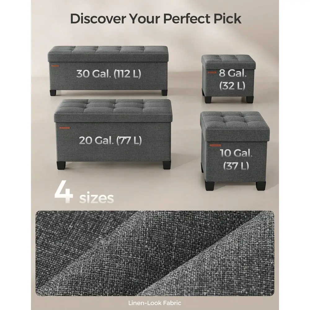 Storage Ottoman Bench, Foldable Foot Rest With Legs, 15 X 43 X 15.7 Inches, End Of Bed Bench, Storage Chest, Load Up To 660 Lb,
Storage Ottoman Bench, Foldable Foot Rest With Legs, 15 X 43 X 15.7 Inches, End Of Bed Bench, Storage Chest, Load Up To 660 Lb,
