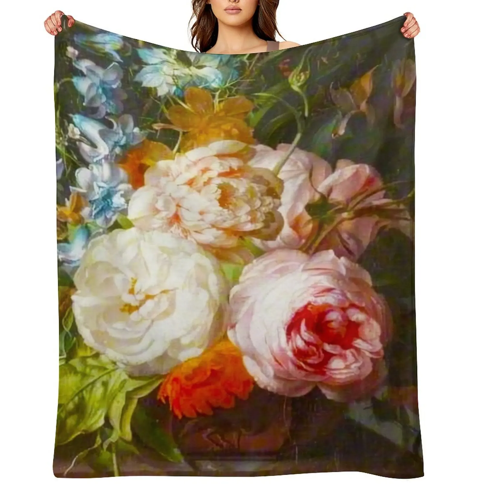 Rachel Ruysch - Flowers in a Terracotta Vase Throw Blanket Flannel Fabric Plaid on the sofa Large Winter beds Blankets 
Rachel Ruysch - Flowers in a Terracotta Vase Throw Blanket Flannel Fabric Plaid on the sofa Large Winter beds Blankets