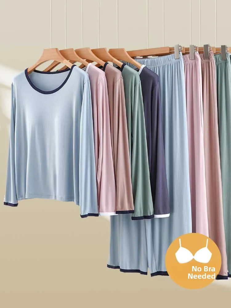 Spring Summer Modal Women's Sleepwear Set round Neck Long Sleeve Comfortable Loose Pants Casual Long Pants Ensemble
Spring Summer Modal Women's Sleepwear Set round Neck Long Sleeve Comfortable Loose Pants Casual Long Pants Ensemble