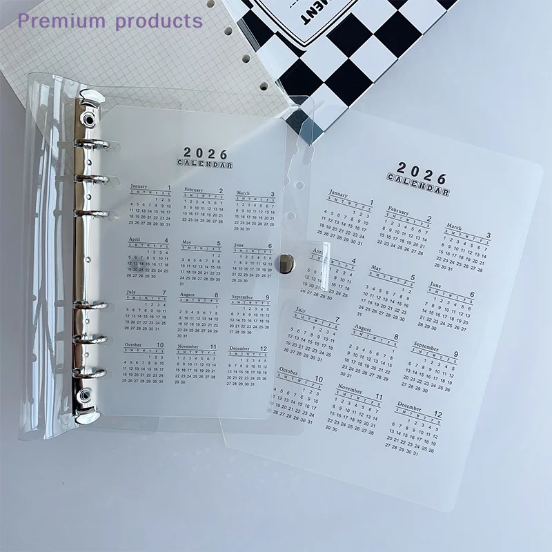 2026 A5/A6 вкладыш, 6 отверстий, прочный прозрачный матовый материал из полипропилена для календаря, разделителя страниц, планировщика, управление временем
2026 A5/A6 вкладыш, 6 отверстий, прочный прозрачный матовый материал из полипропилена для календаря, разделителя страниц, планировщика, управление временем