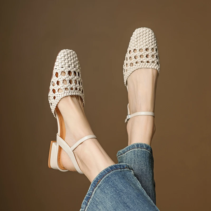 Women's new summer genuine leather, cowhide weaving, low heel, hollow out, breathable, comfortable, hooded fashion sandals
Women's new summer genuine leather, cowhide weaving, low heel, hollow out, breathable, comfortable, hooded fashion sandals